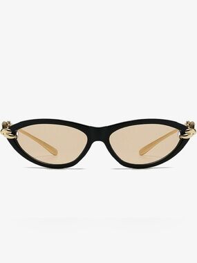 Eye1 Mincl Luxurious Cat Eye Sunglasses Women VINTAGE Gold Metal Frame UV400 NEW